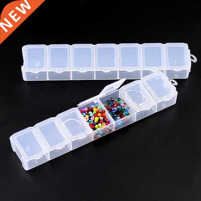 7 slots rectangle Jewelry Container Compartment Plastic Stor