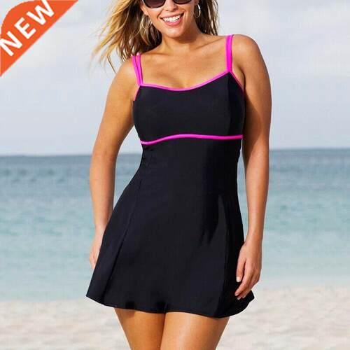 Women Plus Size Swim Dress Costume Swimsuit Skirted Swimwear