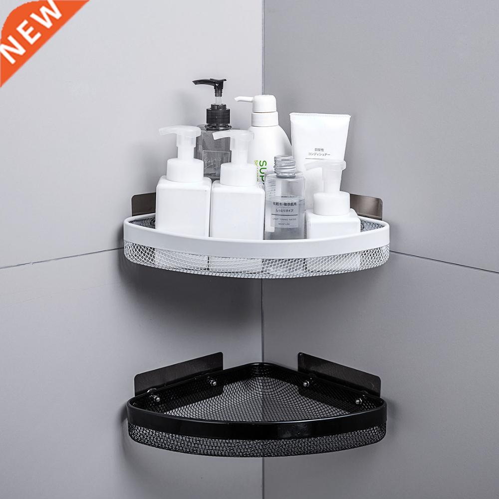 Iron Bathroom Shelf Mesh Storage Rack Wall Mounted Corner