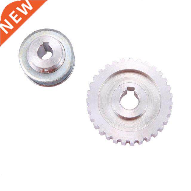 2Pcs Metal Synchronous Pulley Gear Motor Belt Gear Drive Whe - 实物图