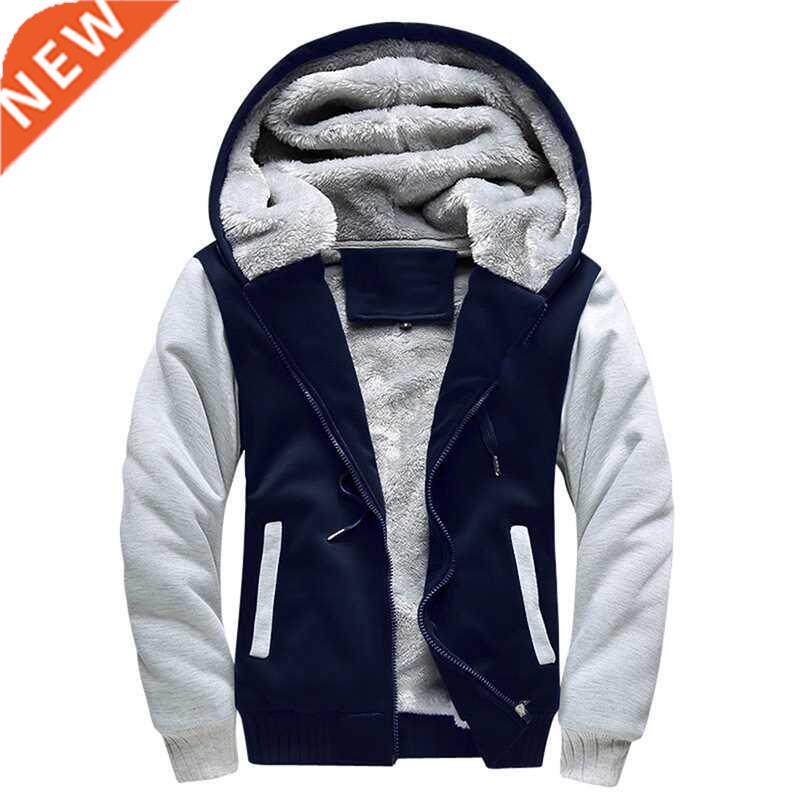 Men's velvet padded sweater hoodie jacket plus size men coat图片