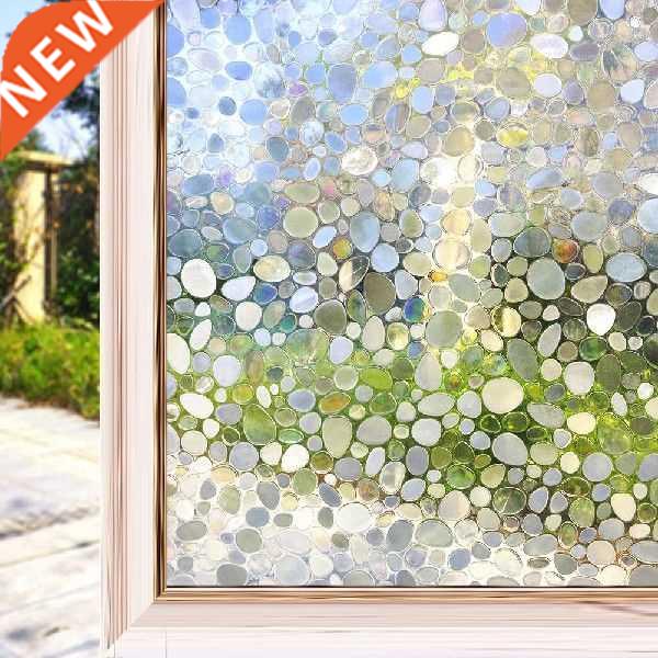 3D Cobblestone Decorative Window Film Static Decal Cling