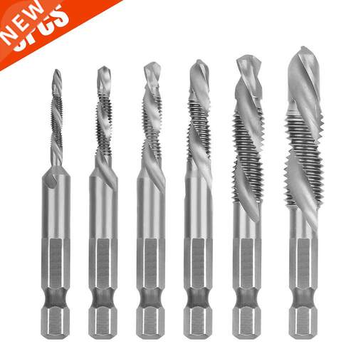 6/12pcs Hexagonal Shank Tap Bit M3-M10 High Speed ??Steel Ti