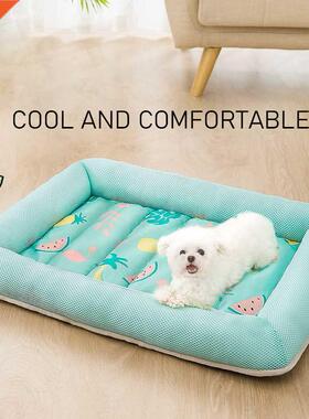 Canvas Cotton Home Pet Ice Pad Summer Cooling Mat Dog Beds C