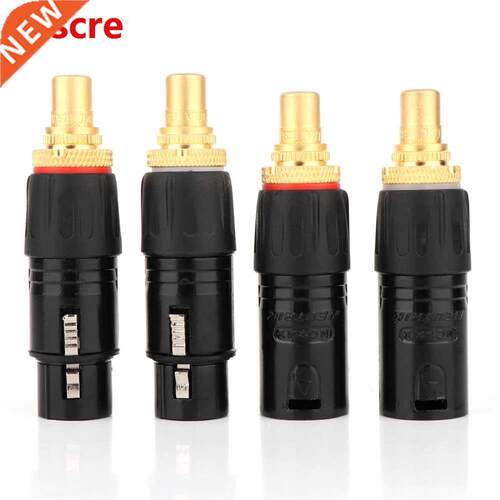 2PC NEUTRIK XLR male to RCA Female Socket Adapter plated gol