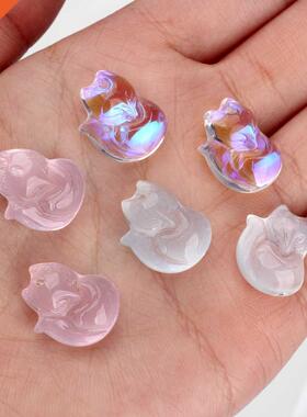 10pcs/lot 14*18mm Crystal colored glaze Cute Mini fox Charms