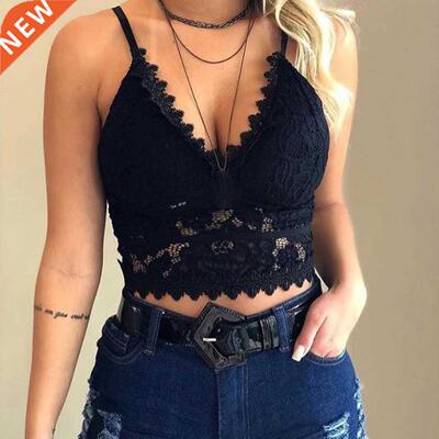 2021 Fashion Mesh Lace Women Crop Tops Vest Push Up Bralet W