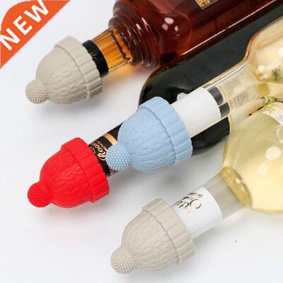 Kitchen Creative Woolen Cap Silicone Wine Bottle Stopper