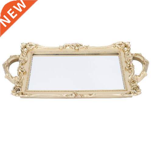 1pc European Mirror Tray Vintage Storage Plate Cosmetics