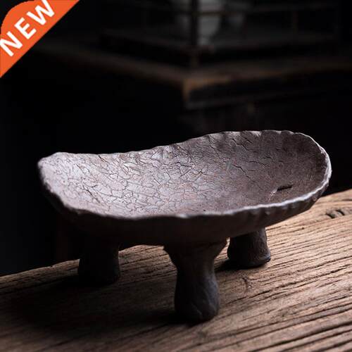 Japanese Art Retro Stoneware Fruit Snack Plate Simple