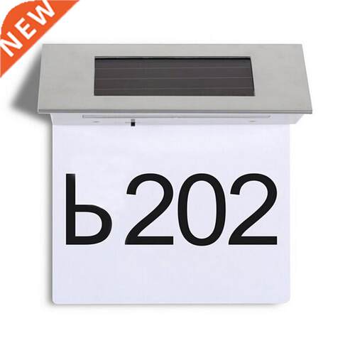 4 LED Solar Door Lamp House Number Address Sgn Doorplate Ou