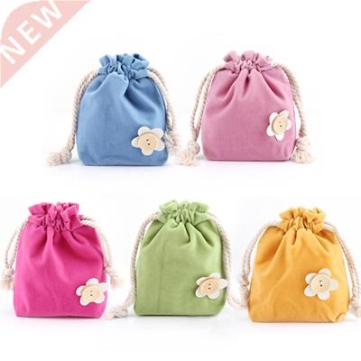 Fashion Soft Plush Flower Drawstring Bags Home Sundries