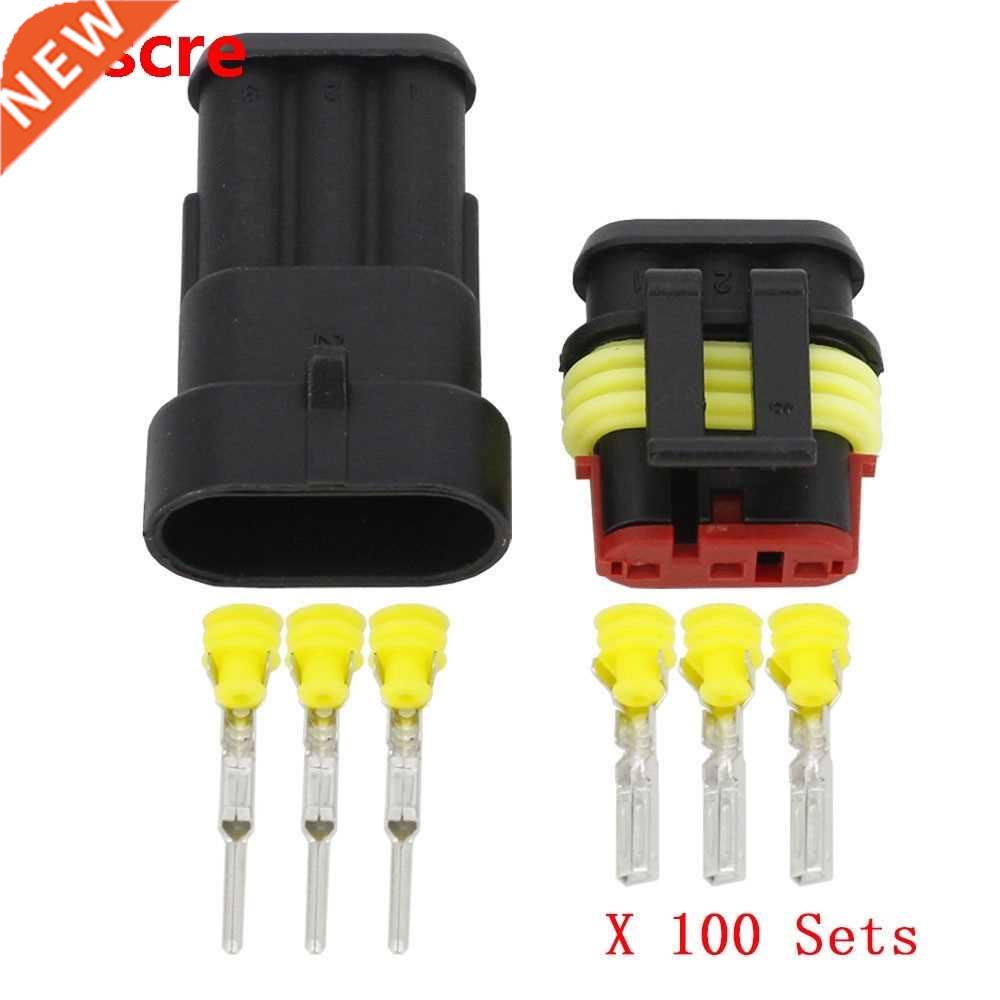 100 Sets  Pin AMP 1.5 ConnectorsWaterproof Electrical Wire