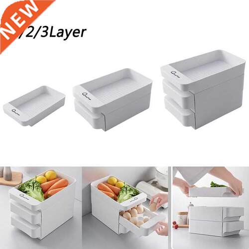 Stackable Fridge Fruit Vegetable Storage Box Household