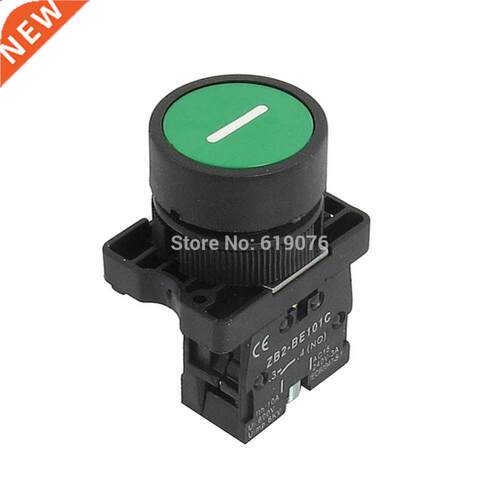 22mm NO N/O Green Sign Momentary Push Button Switch 600V 10A