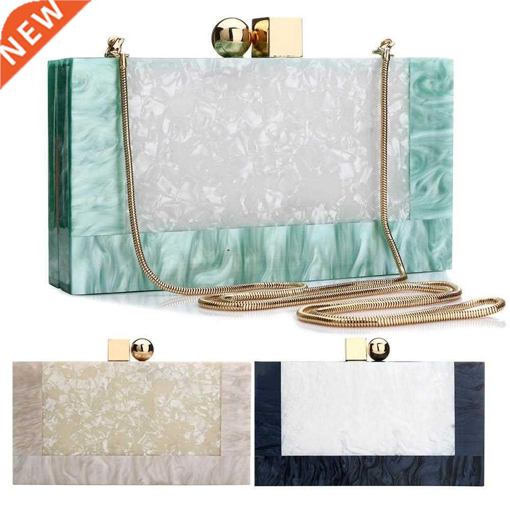 Contrast Color Acrylic Box Bags Hard Surface Women Elegant S