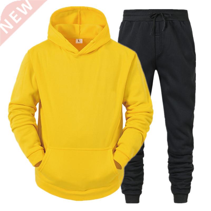 Men's Hoodie Suit Men Sports Wear Tracksuits Autumn Winter M - 实物图