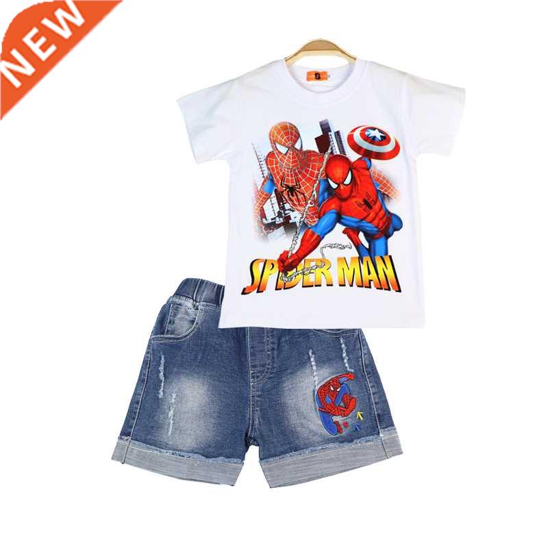 Boys Outfits Cartoon Summer Cotton Kids T-shirt&Denim Sh