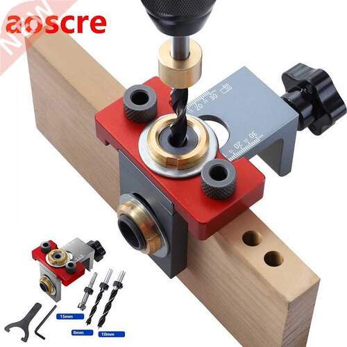 3 in 1 Doweling Jig Pocket Hole Jig Adjustable Woodworking D