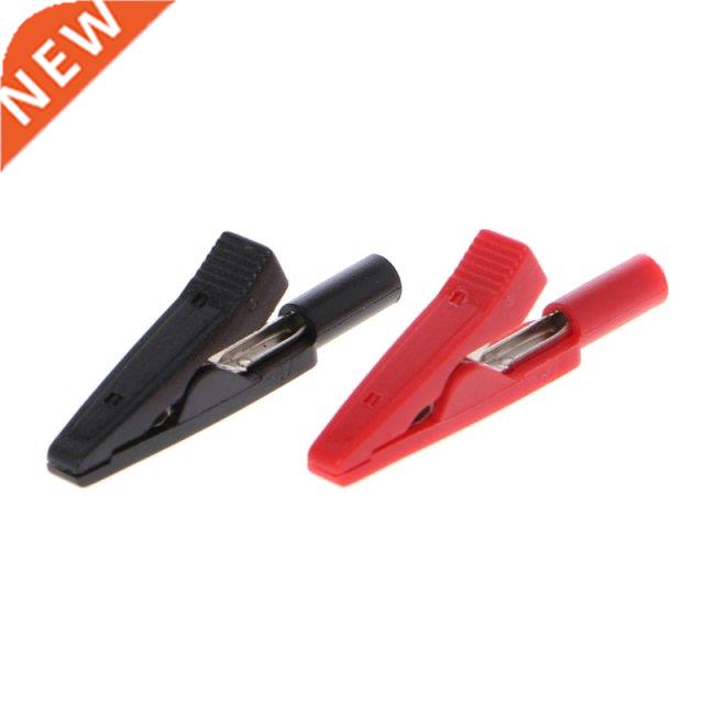 2 Pcs Insulated Alligator Clip 2mm Banana Female Adapter Met