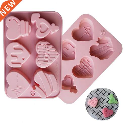 Heart Shape  Cake Mold Silicone 6 Cavity Valentines Day C