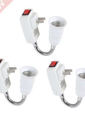 3X E27 Socket apter With On/Off Switch To US Plug,Flexible