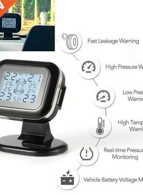 Wireless TPMS Car Tire Pressure Monitor System LCD Sn USB Q