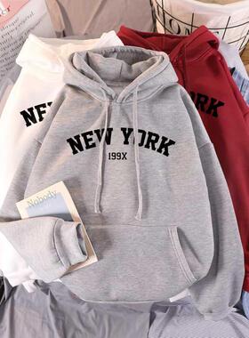 NEW Sweatshirts velvet winter Women's NEW YORK print