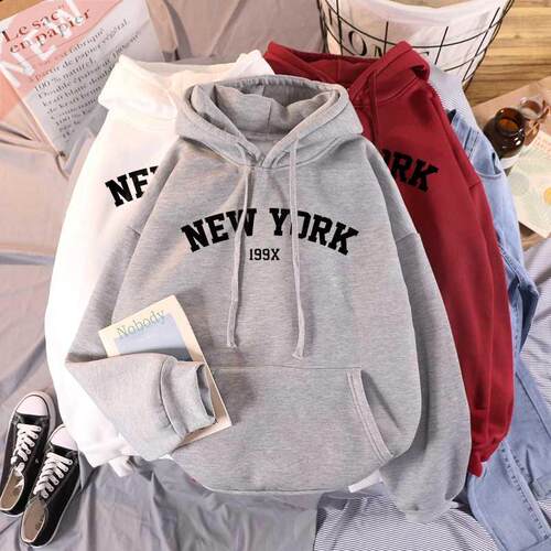 NEW Sweatshirts velvet winter Women's NEW YORK print