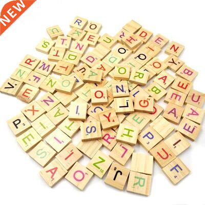 100Pcs Wooden Language Toys Letter Alphabet Number Englsh
