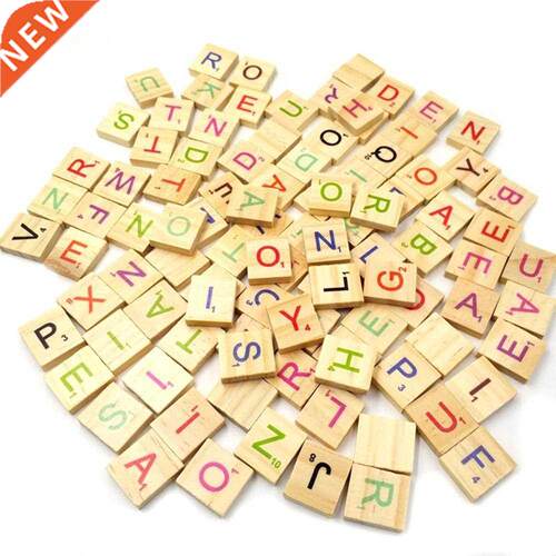 100Pcs Wooden Language Toys Letter Alphabet Number Englsh