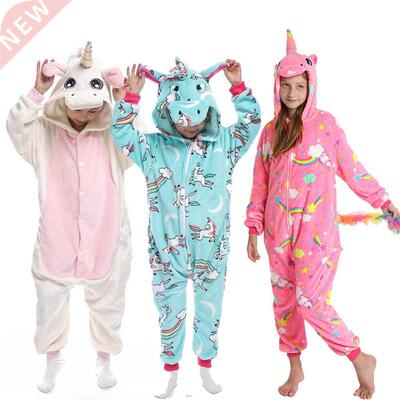 Kigurumi Suit for Children Winter Overalls Warm Kids Pajamas