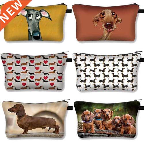 Cute Dachshund Dog Makeup Storage Pouch Cute Pet Animal Cosm