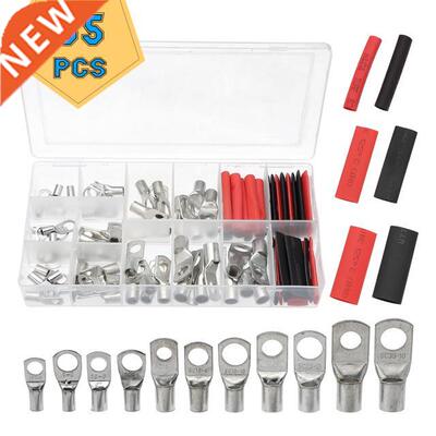 85Pcs Tinned Copper Ring Lug Terminal Connector With Solder