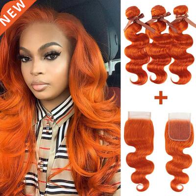 Remy Forte Body Wave Bundles With Closure Blonde Orange Remy