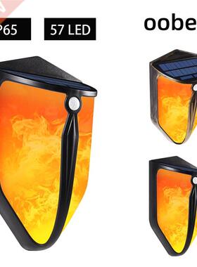 Waterproof Flickering Solar Flame Lights Dark Sensor Auto On
