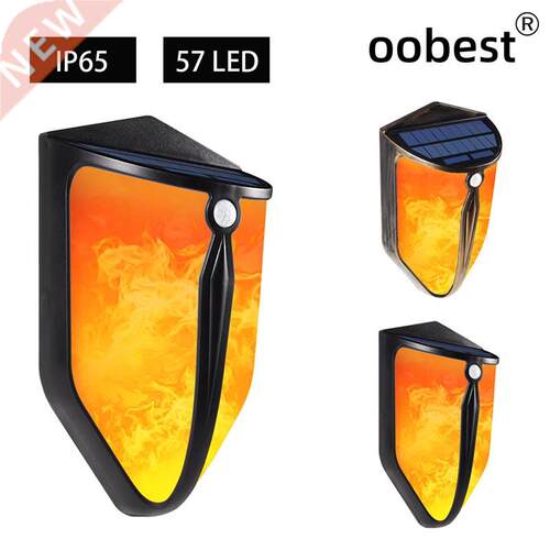 Waterproof Flickering Solar Flame Lights Dark Sensor Auto On