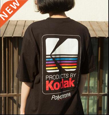2022 Summer Men Women Tee INS Korea Retro Loose Wild Kodak L