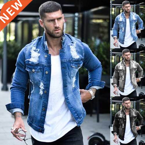 Jeans Jakcet Coat Men Blue Black Denim Jackets Male 2022 Spr