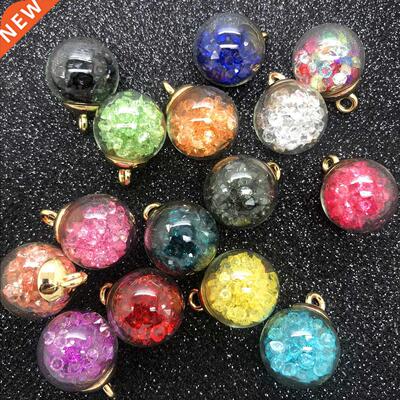 NEW 10PCS 16MM Mini Glass Bottles with Beads Pendant Ornamen
