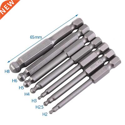 7Pcs Ball Bit S2 Steel Screw Driver Bits Hex Spherical 1/4&q