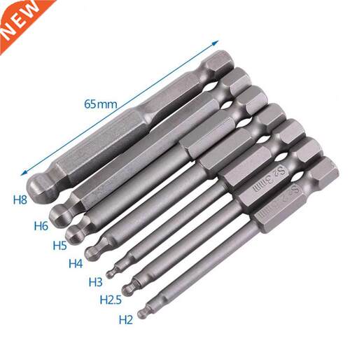7Pcs Ball Bit S2 Steel Screw Driver Bits Hex Spherical 1/4&q