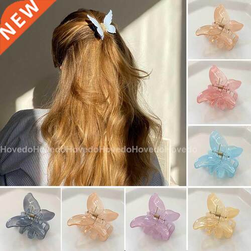 Mini Butterfly Hair Claw for Women Girls Acrylic Hair Access