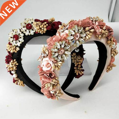 Fashion Flower Hairband For Women Compacted Crowns,Soft Crys