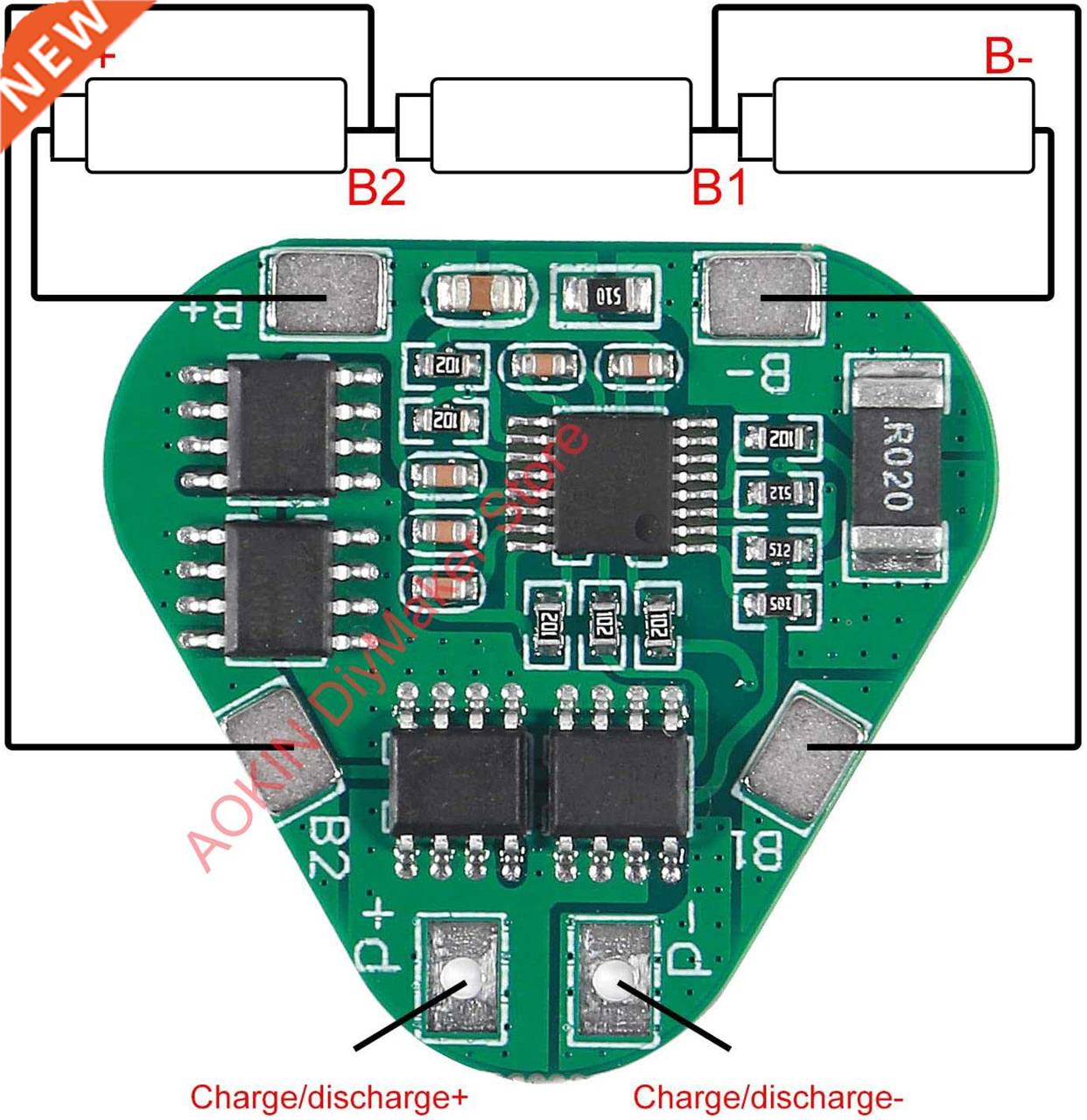 3S 12V 18650 Lithium Battery Protection Board 11.1V 12.6V ov