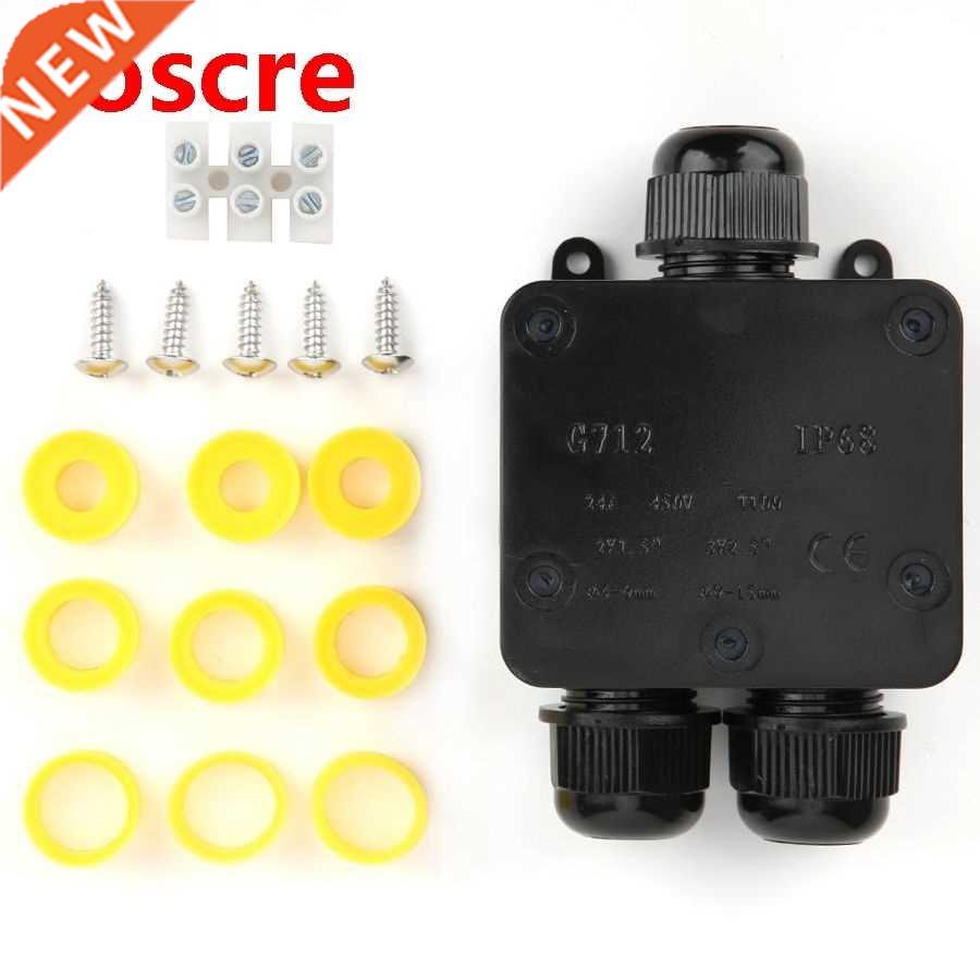 Plastc Juncton Box 3 Way Cable Connector Protect Case P68