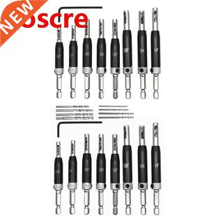8/16pcs Self Centering Hinge Drill Bits with Hex Key Set Hol