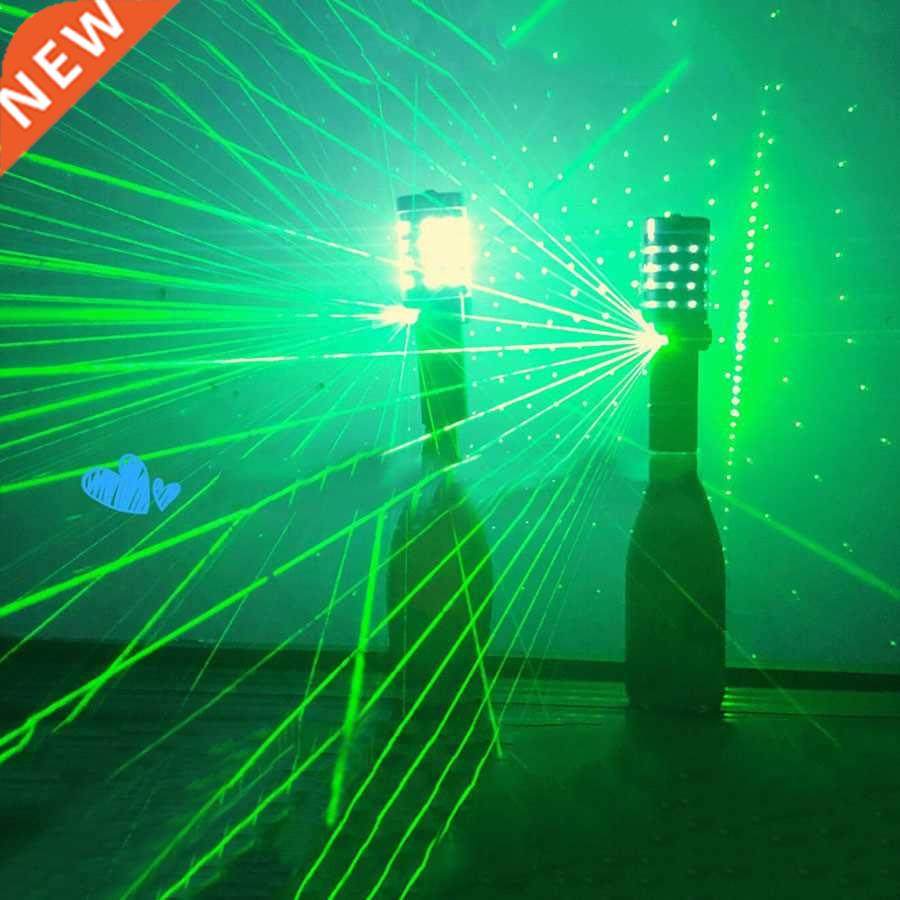 led strobe baton with 2 head laser light rechargeble champag