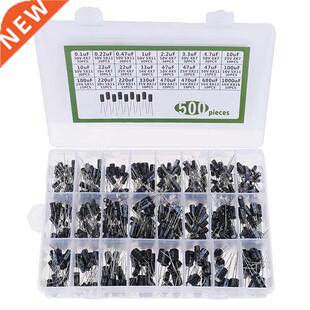 500Pcs 0.1-1000UF 24Values Aluminum Electrolytic Capacitors
