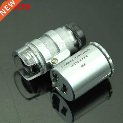 Mini 60X Magnifier Microscope UV Jeweler Loupe currency Dete